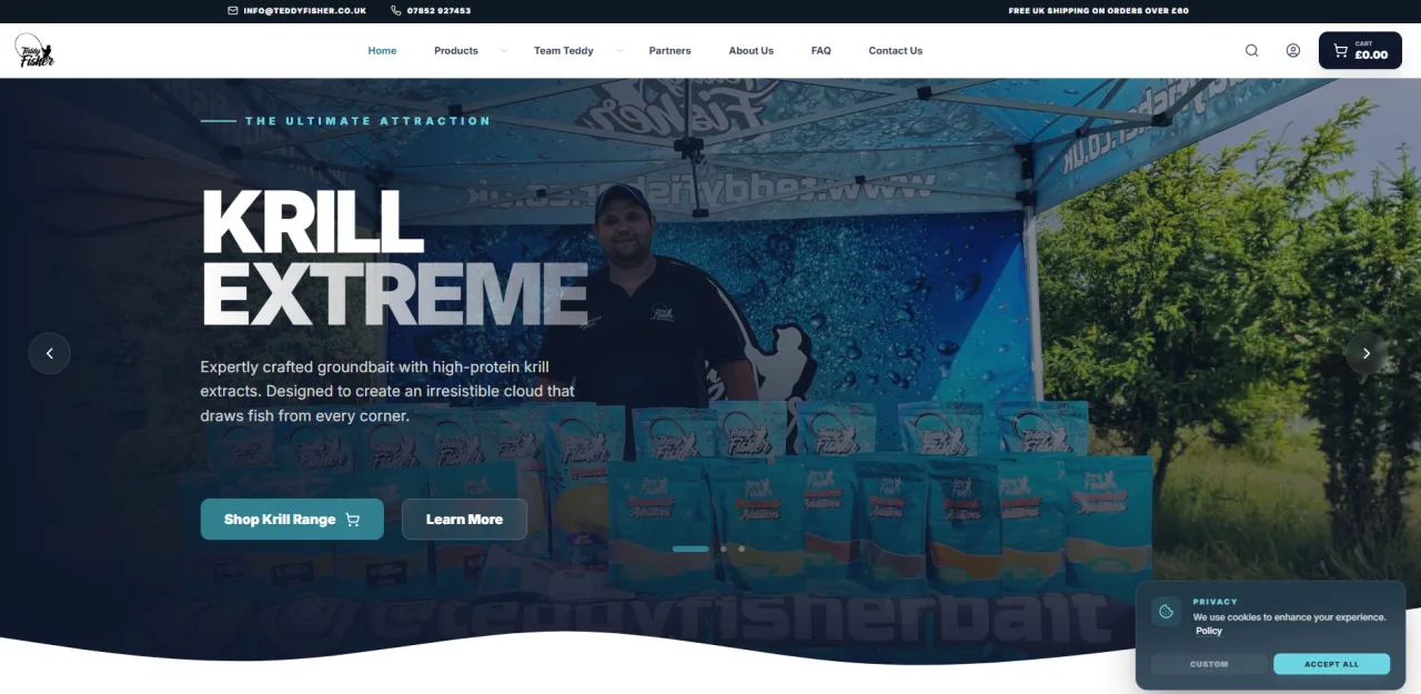 Teddy Fisher website - desktop screenshot
